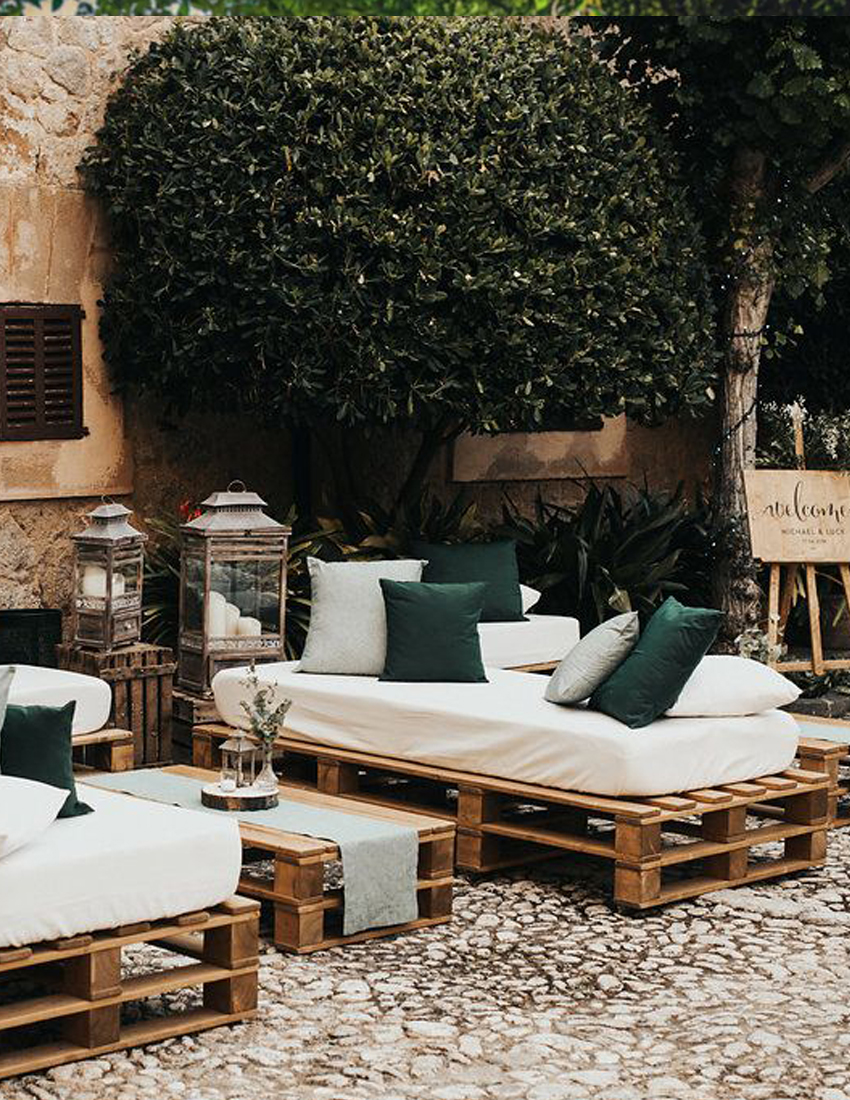 Zona chill out para bodas elegantes