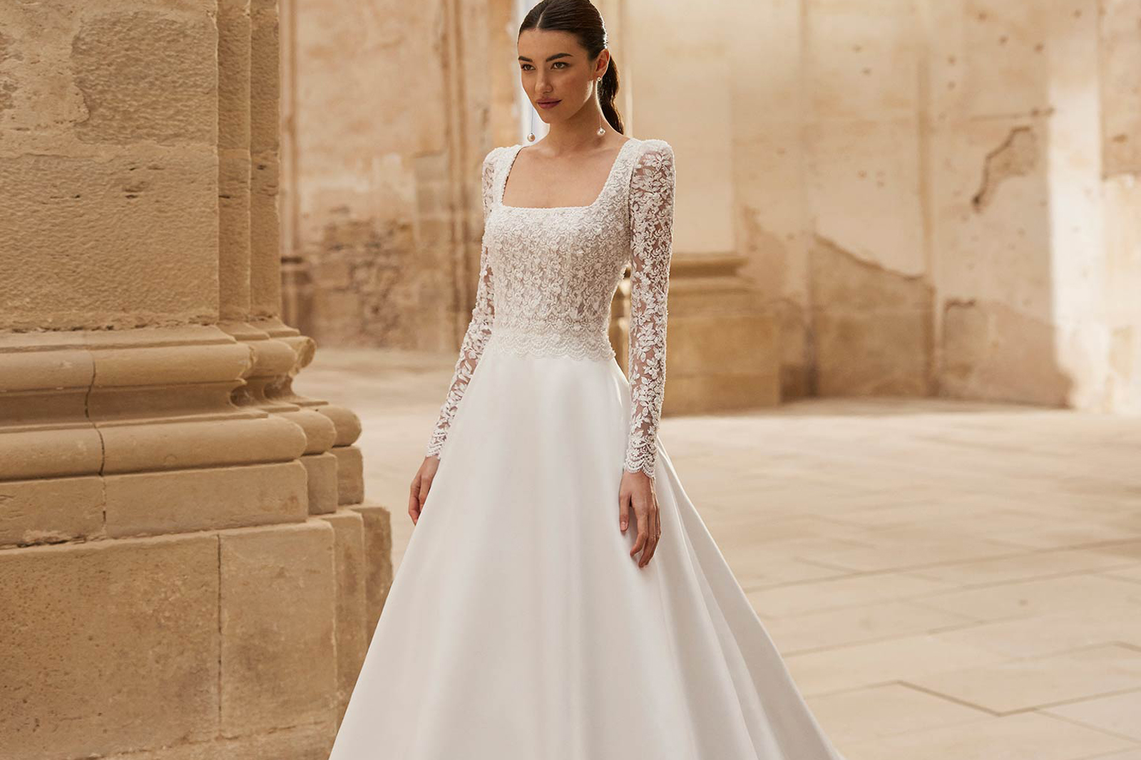 Vestido de novia de mikado
