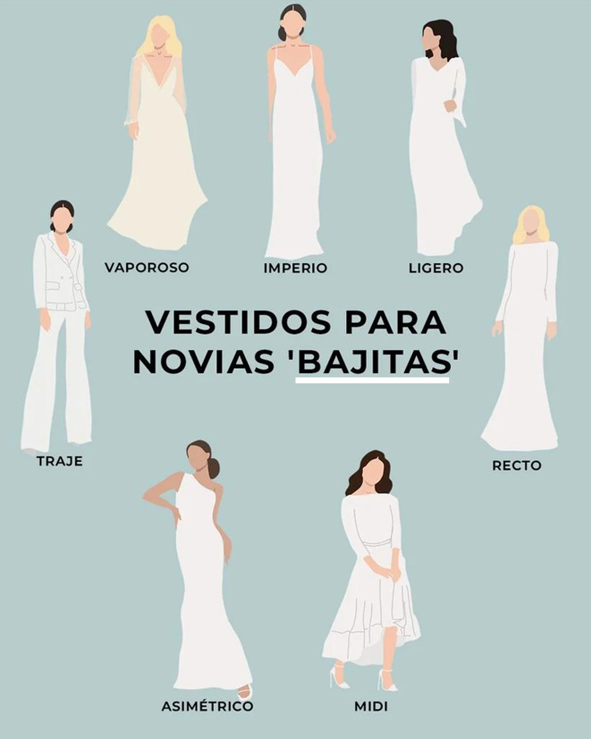 Vestido de novia ideal para mujeres bajitas
