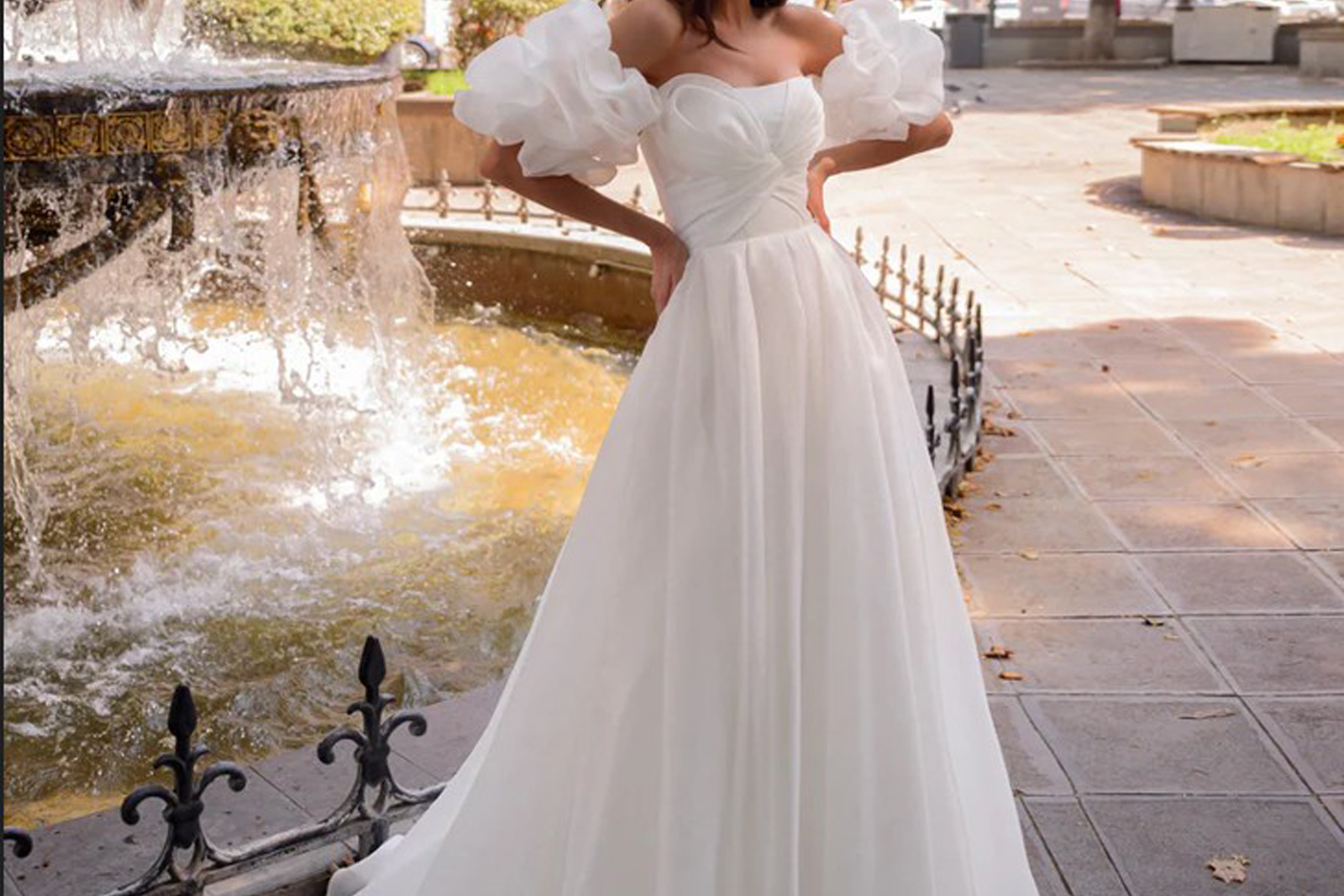 Vestido de novia confeccionado en organza