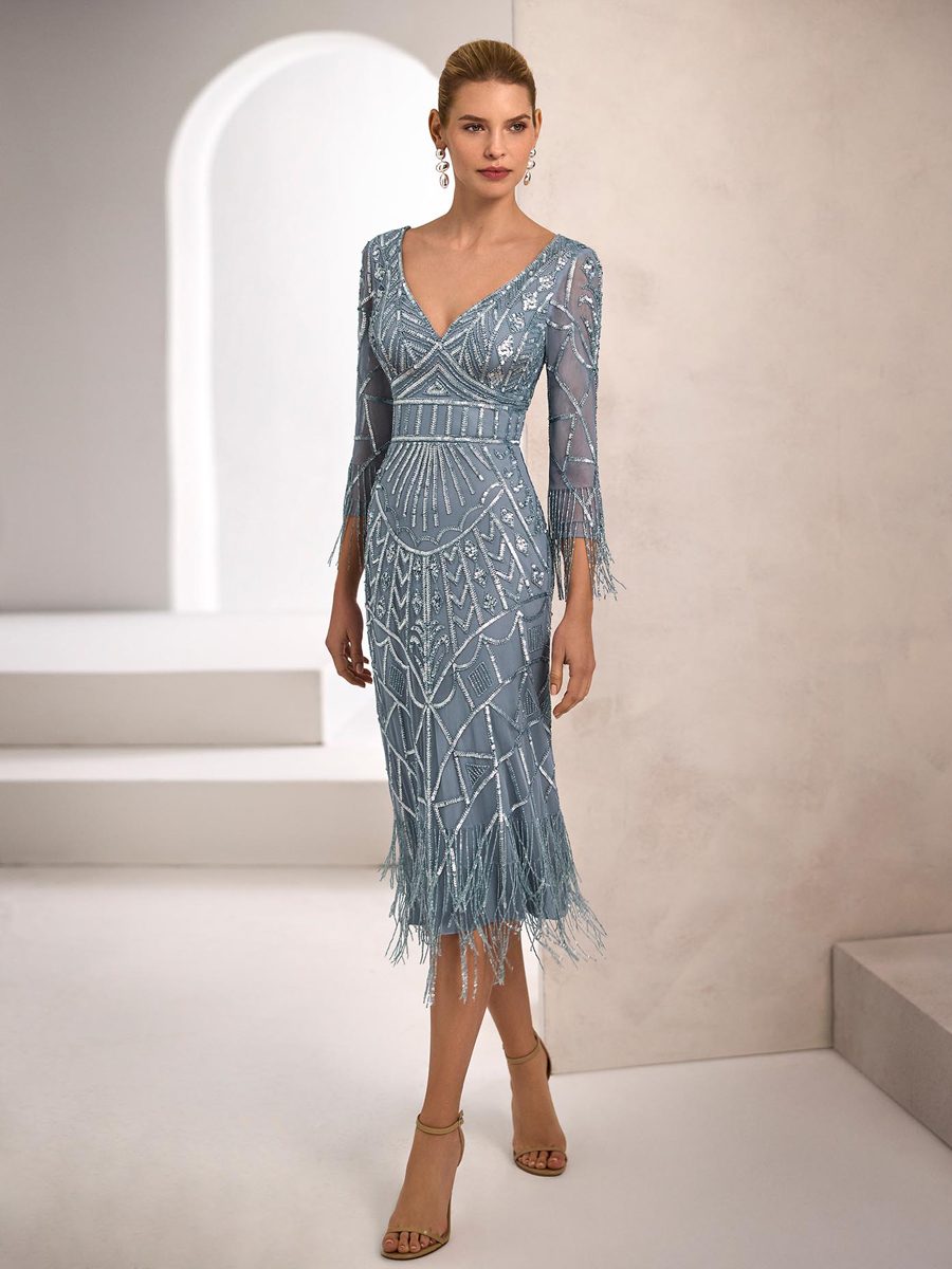 Vestido midi para madrina de boda
