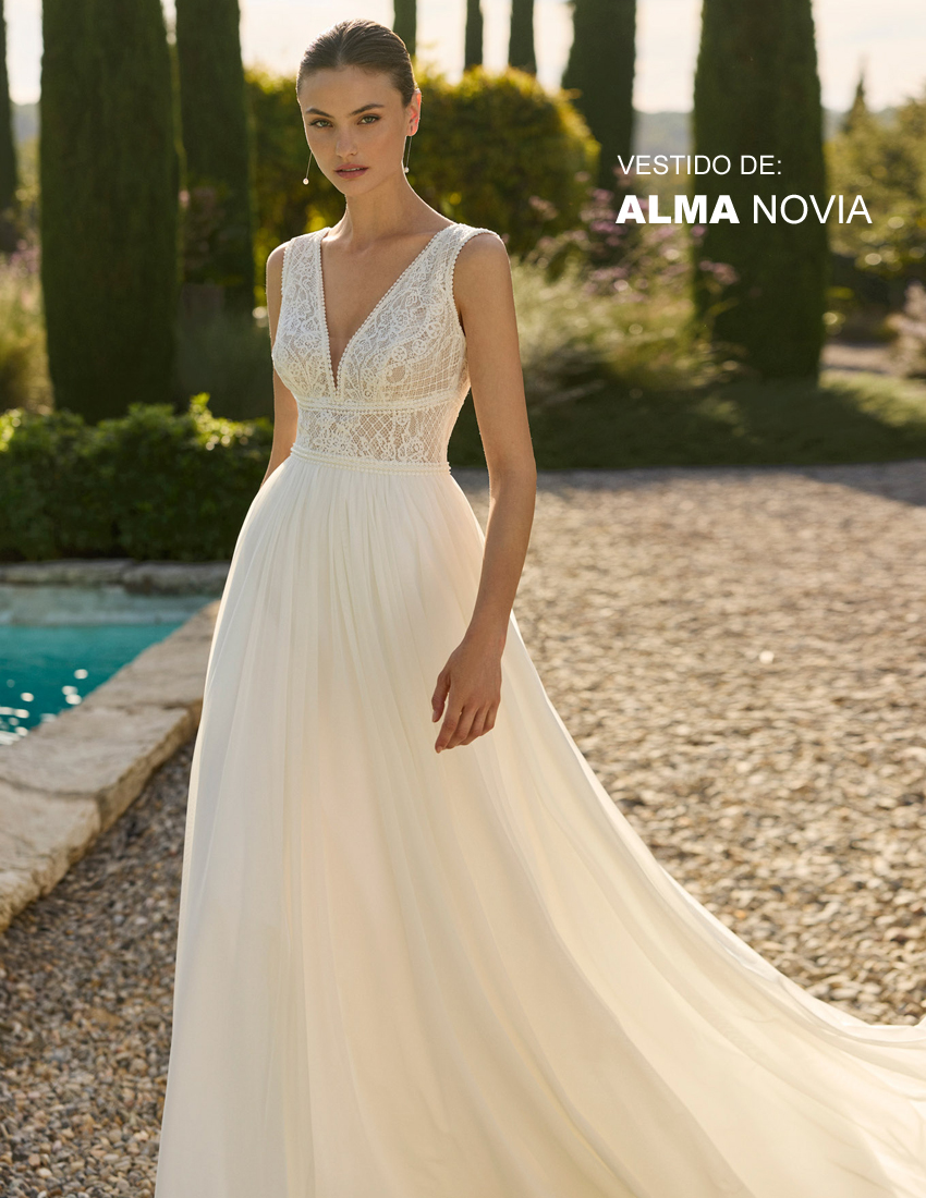 Vestido de novia línea A tendencia 2027