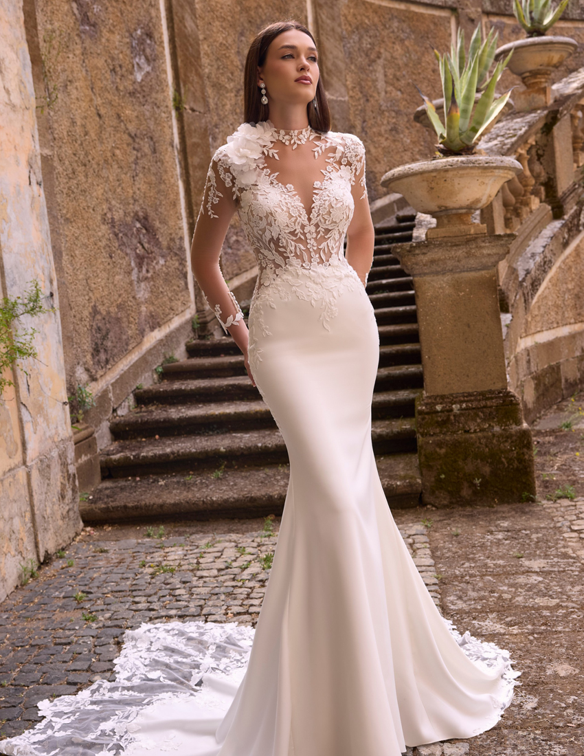 Vestido de novia con manga larga tendencia 2027