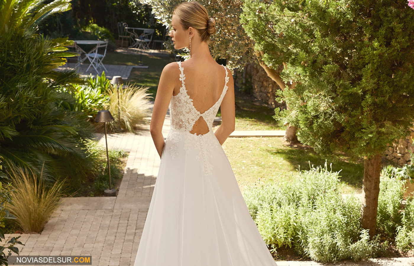 Vestido de novia con espalda abierta tendencia 2027
